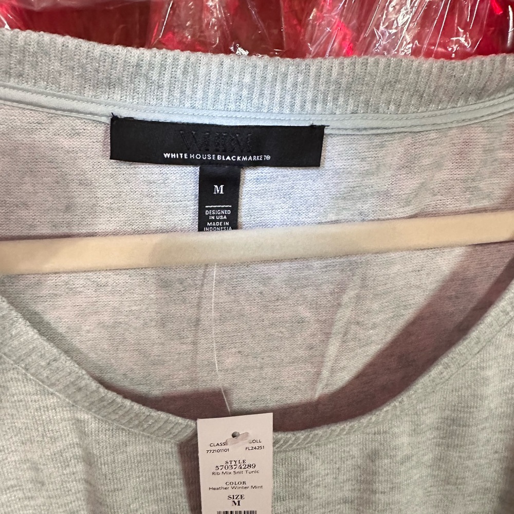 NWT WHBM Light Gray Blouse Tunic - M - Picture 8 of 13